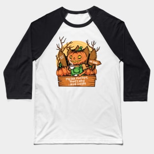 Cute Pumpkin Drink Coffee Baseball T-Shirt